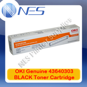 OKI Genuine 43640303 BLACK Toner Cartridge for B2200/B2400 (2K)